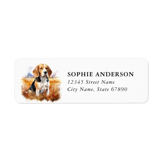 Beagle retouradreslabel etiket (Voorkant)