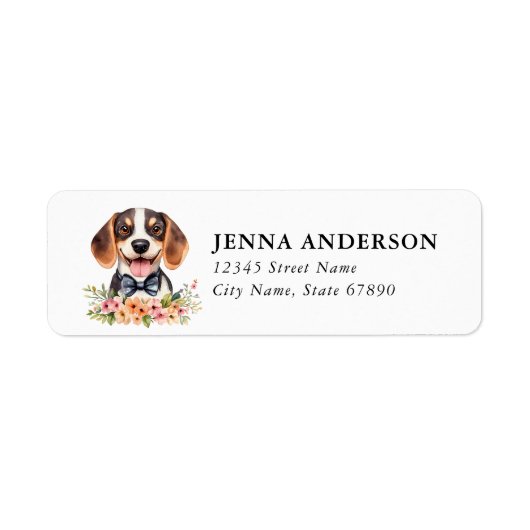 Beagle retouradreslabel etiket (Voorkant)