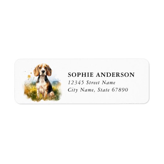 Beagle retouradreslabel etiket (Voorkant)
