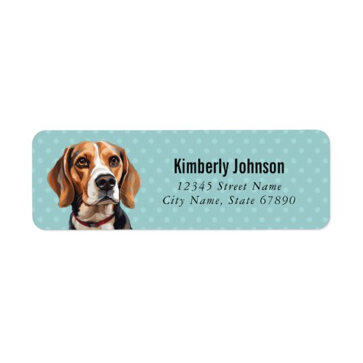 Beagle retouradreslabels etiket (Voorkant)