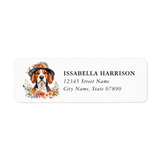 Beagle retouradreslabels etiket (Voorkant)