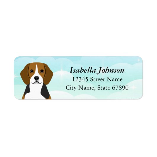 Beagle retouradreslabels etiket (Voorkant)