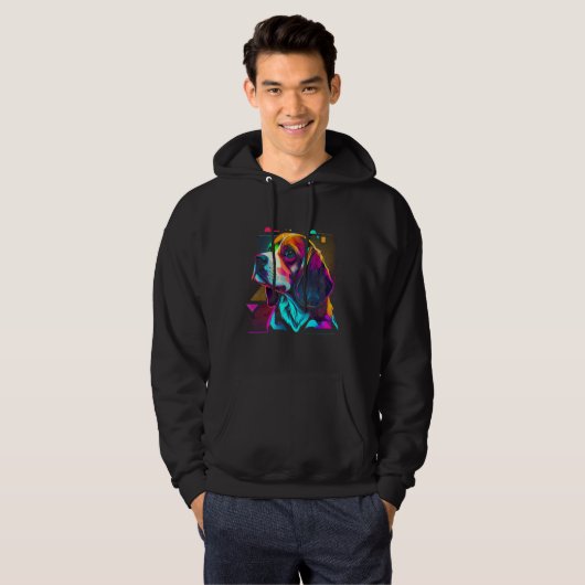 Beagle Retro Design Hoodie (Voorkant volledig)