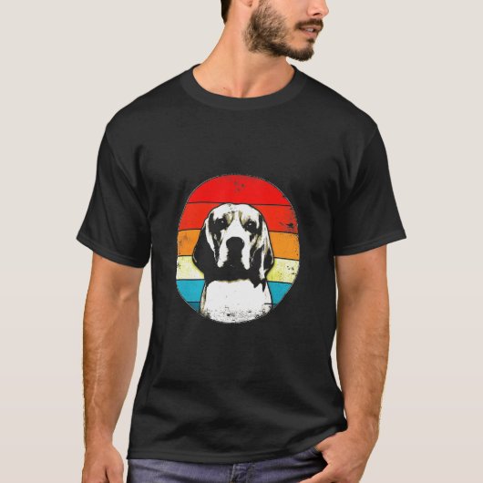 Beagle Retro Dog papa mama T-shirt (Voorkant)