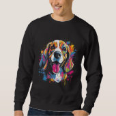 Beagle Retro Rainbow Color Splashes Design Trui (Voorkant)