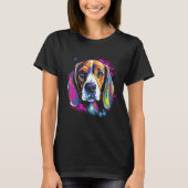 Beagle Retro Rainbow Splashes Design T-shirt (Voorkant)