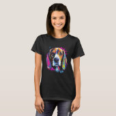 Beagle Retro Rainbow Splashes Design T-shirt (Voorkant volledig)