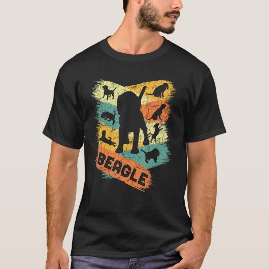 Beagle Retro Silhouettes van Dog Beagle T-shirt (Voorkant)