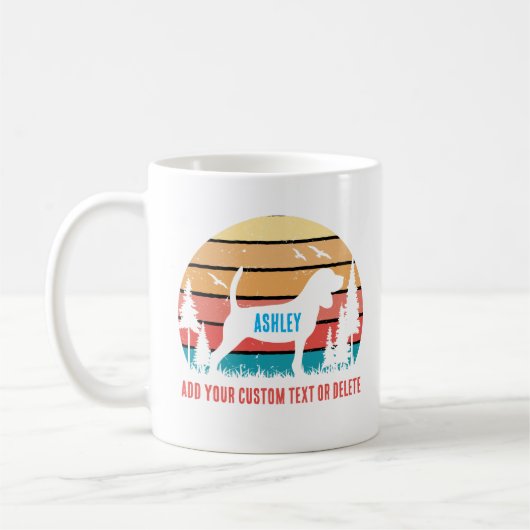 Beagle Retro Sun Cool Hondenliefhebber Koffiemok (Links)