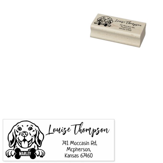 Beagle Return-adres, Hondenras Rubberstempel (Gestempeld)