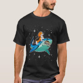 Beagle Riding Shark Jawsome Dog Space Galaxy T-shirt (Voorkant)