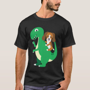 Beagle Riding T Rex Cool Dinosaur Dino Dog Hwe T-shirt