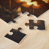 Beagle rijden motorfiets Halloween eng Legpuzzel (Zijkant)