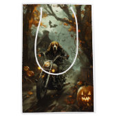 Beagle rijden motorfiets Halloween eng Medium Cadeauzakje (Voorkant)