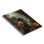 Beagle rijden motorfiets Halloween eng Notitieboek (Rechterzijde)