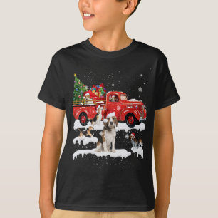 Beagle rijden rode vrachtwagen vrolijke kerst x-ma t-shirt
