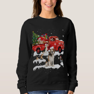 Beagle rijden rode vrachtwagen vrolijke kerst x-ma trui