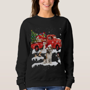 Beagle rijden rode vrachtwagen vrolijke kerst x-ma trui