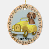 Beagle Rijdende Auto ornament (Links)