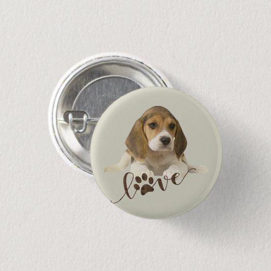 Beagle Ronde Button 3,2 Cm (Voorkant /achterkant)