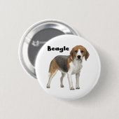 Beagle Ronde Button 5,7 Cm (Voorkant /achterkant)