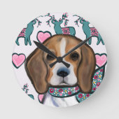 Beagle ronde klok (Voorkant)