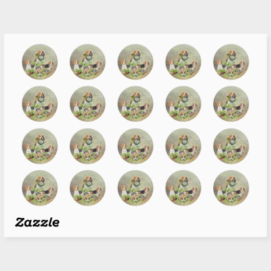 Beagle Ronde Sticker (Vel)