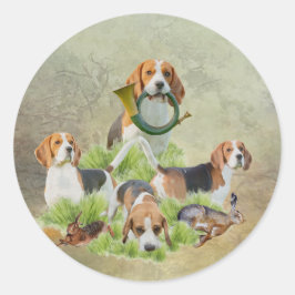 Beagle Ronde Sticker