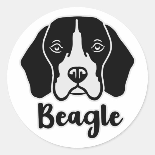 Beagle Ronde Sticker (Voorkant)