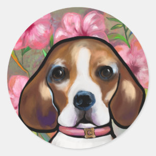 Beagle ronde sticker