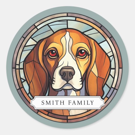 Beagle ronde Stickers (Voorkant)