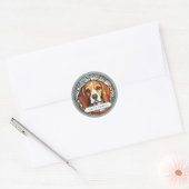 Beagle ronde Stickers (Envelop)