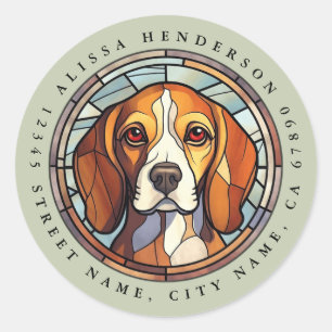 Beagle ronde Stickers