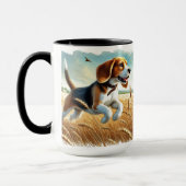 Beagle Running Thru Field Coffee Mok Cup (Links)