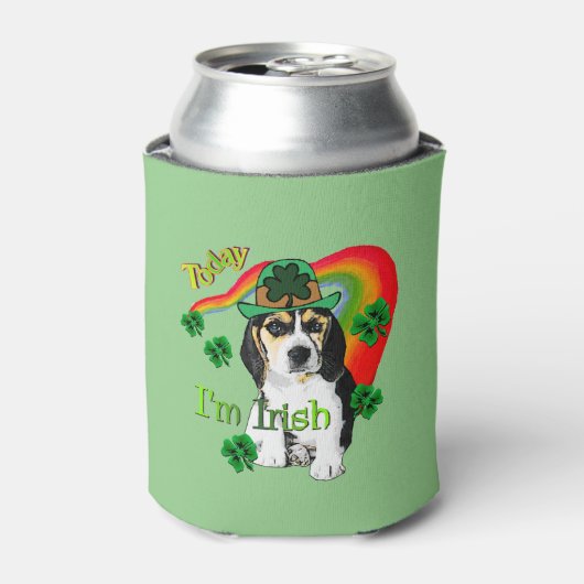 Beagle Saint Patricks Day Blikjeskoeler (Blikje Voorkant)