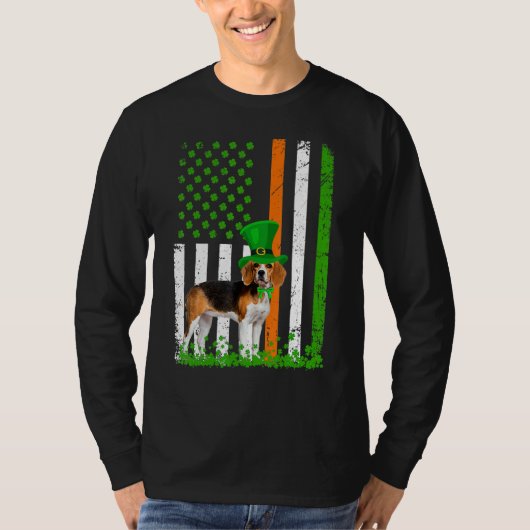 Beagle Saint Patrick's Day Dogs Lover American Fla T-shirt (Voorkant)