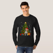 Beagle Santa Christmas Tree Light Pajama Dog Xmas T-shirt (Voorkant volledig)