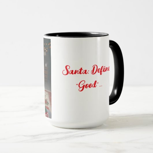 Beagle 'Santa Define Good' Christmas Coffee Mok (Voorkant rechts)