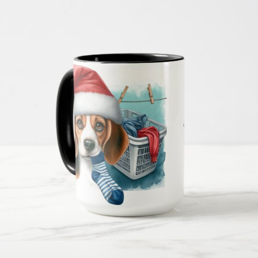 Beagle Santa 'Definieer Goede' Kerst Koffie Mok (Voorkant links)