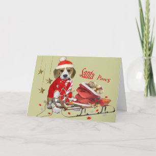 Beagle Santa en vrienden cadeaus Feestdagen Kaart