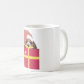 Beagle Santa Hat Gift Box Koffiemok (Voorkant rechts)