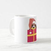 Beagle Santa Hat Gift Box Koffiemok (Voorkant links)