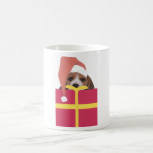 Beagle Santa Hat Gift Box Koffiemok