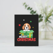 Beagle Santa Hondenliefhebbers Vrolijk kerstfeest Briefkaart (Staand voorkant)