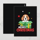 Beagle Santa Hondenliefhebbers Vrolijk kerstfeest Briefkaart (Voorkant / Achterkant)