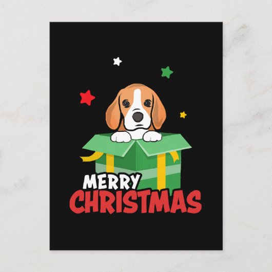 Beagle Santa Hondenliefhebbers Vrolijk kerstfeest Briefkaart (Voorkant)