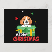 Beagle Santa Hondenliefhebbers Vrolijk kerstfeest Informatiekaartje (Achterkant)