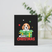 Beagle Santa Hondenliefhebbers Vrolijk kerstfeest Informatiekaartje (Staand voorkant)