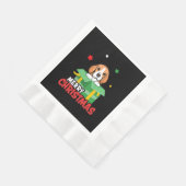Beagle Santa Hondenliefhebbers Vrolijk kerstfeest Servet (Hoek)