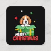 Beagle Santa Hondenliefhebbers Vrolijk kerstfeest Vierkante Visitekaartje (Voorkant)